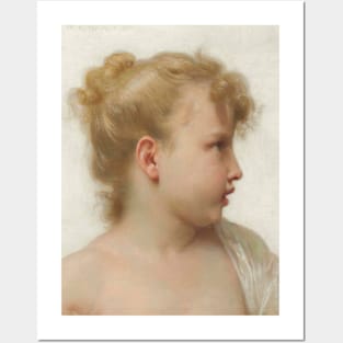 Etude; Tete de Petite Fille (Visage de Profil) by William-Adolphe Bouguereau Posters and Art